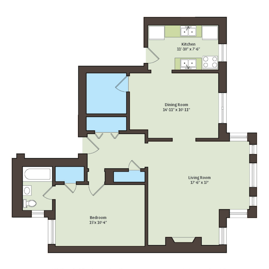1 Bedroom 1 Bathroom Apartment for rent at 1101 E. Hyde Park Boulevard in Chicago, IL