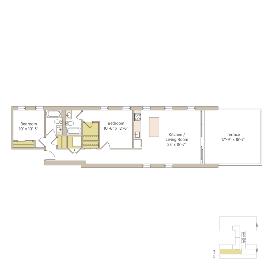 2 Bedrooms 2 Bathrooms Apartment for rent at The Del Prado in Chicago, IL