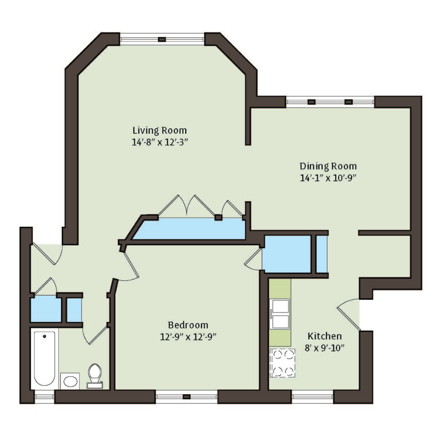 1 Bedroom 1 Bathroom Apartment for rent at 5034-5046 S. Woodlawn Avenue in Chicago, IL