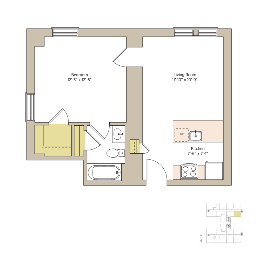 1 Bedroom 1 Bathroom Apartment for rent at The Del Prado in Chicago, IL