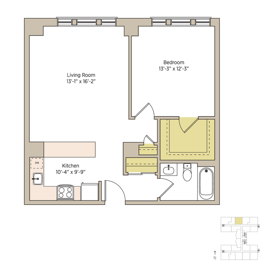 1 Bedroom 1 Bathroom Apartment for rent at The Del Prado in Chicago, IL
