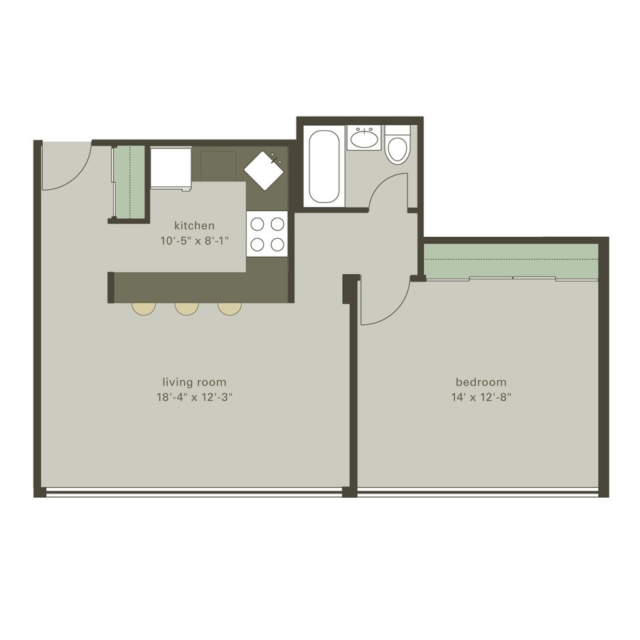 1 Bedroom 1 Bathroom Apartment for rent at Algonquin Apartments in Chicago, IL
