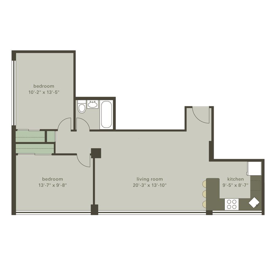 2 Bedrooms 1 Bathroom Apartment for rent at Algonquin Apartments in Chicago, IL