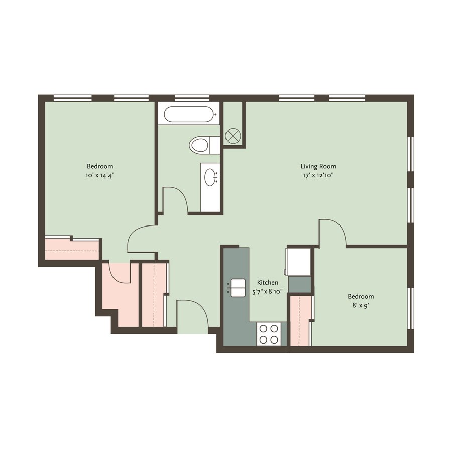 2 Bedrooms 1 Bathroom Apartment for rent at The Blackwood in Chicago, IL