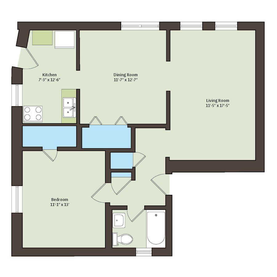 1 Bedroom 1 Bathroom Apartment for rent at 1101 E. Hyde Park Boulevard in Chicago, IL