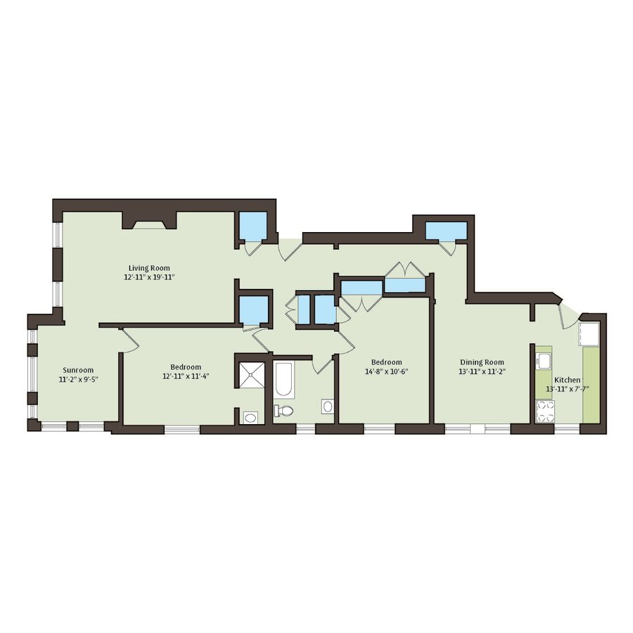2 Bedrooms 1 Bathroom Apartment for rent at 1101 E. Hyde Park Boulevard in Chicago, IL