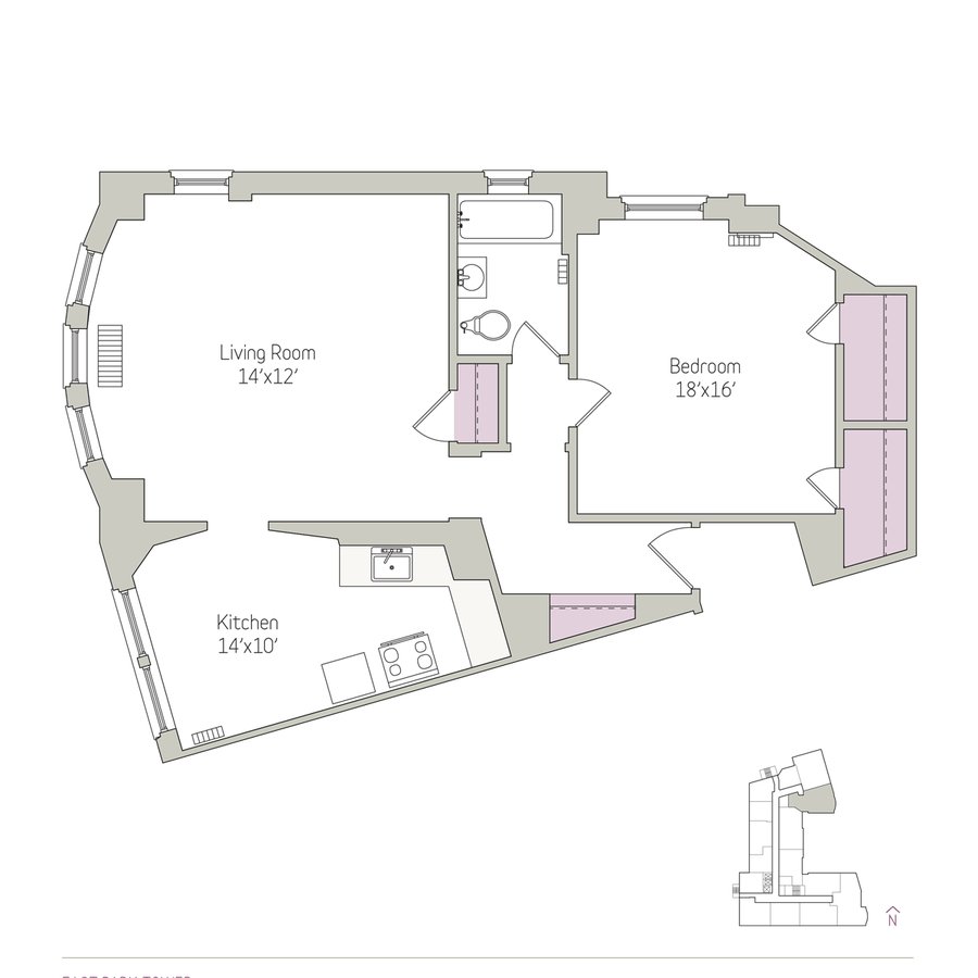 1 Bedroom 1 Bathroom Apartment for rent at East Park Tower in Chicago, IL