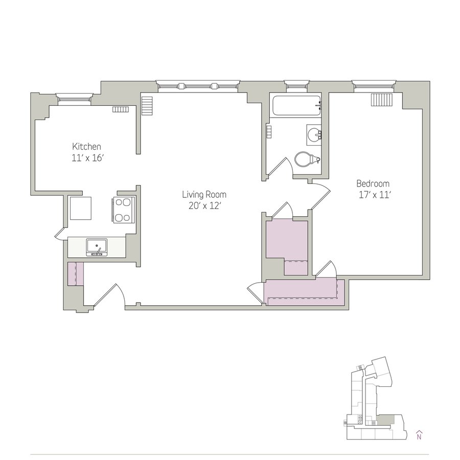 1 Bedroom 1 Bathroom Apartment for rent at East Park Tower in Chicago, IL