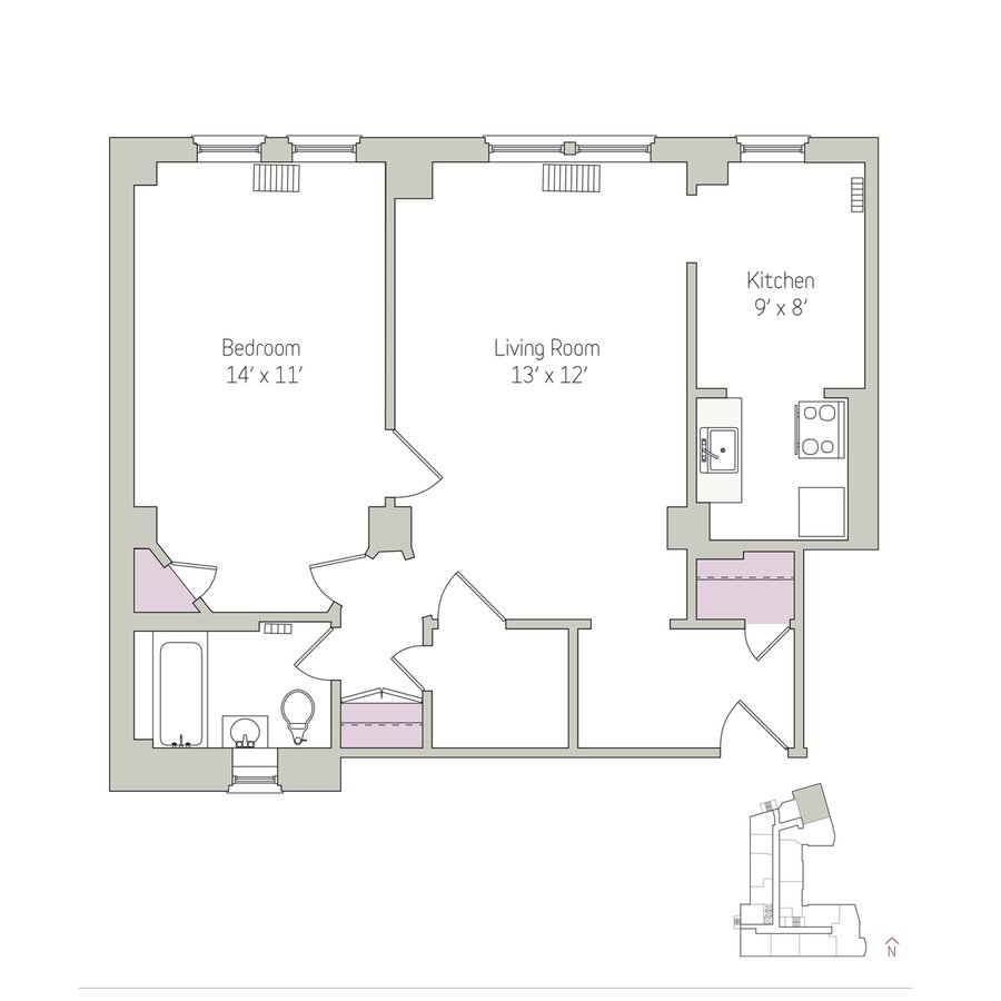 1 Bedroom 1 Bathroom Apartment for rent at East Park Tower in Chicago, IL