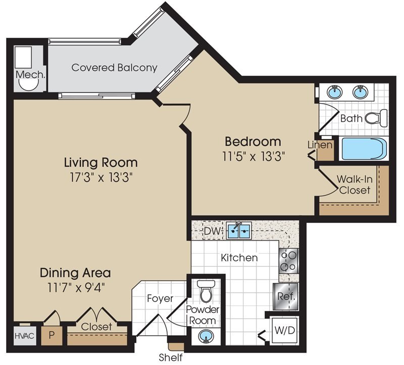 1 Bedroom 1 Bathroom Apartment for rent at The Marque Apartments in Gainesville, VA
