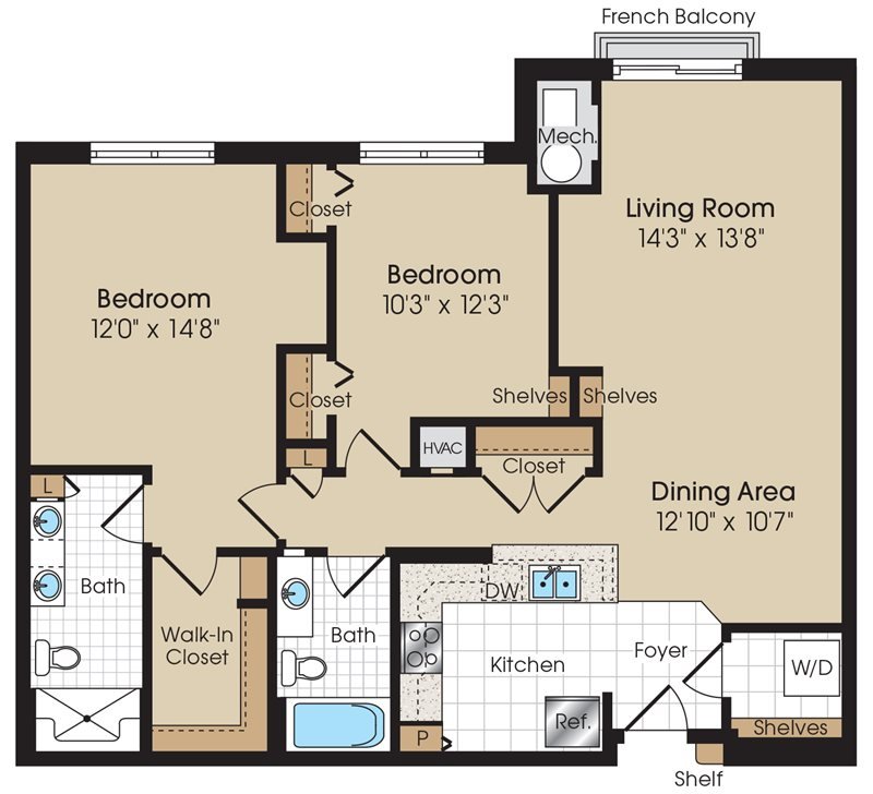 2 Bedrooms 2 Bathrooms Apartment for rent at The Marque Apartments in Gainesville, VA