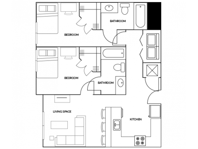2 Bedrooms 2 Bathrooms Apartment for rent at Aspire at Discovery Park in West Lafayette, IN