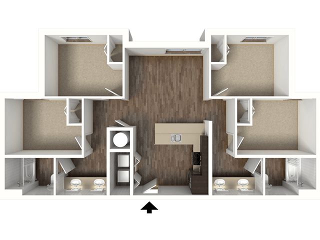4 Bedrooms 2 Bathrooms Apartment for rent at Aspire at Discovery Park in West Lafayette, IN