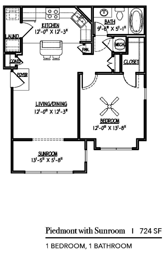 1 Bedroom 1 Bathroom Apartment for rent at Ansley Falls Apartment Homes in Charlotte, NC