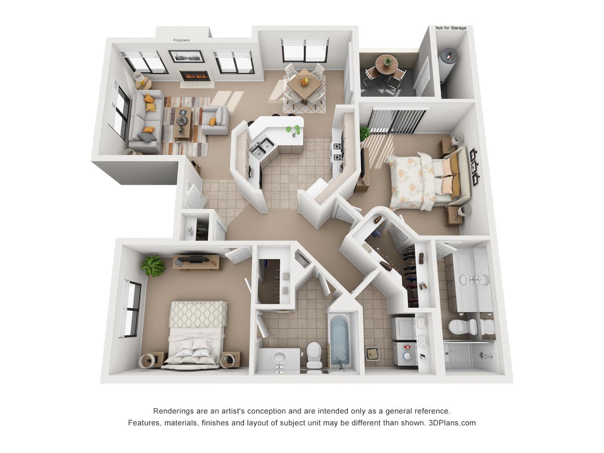 2 Bedrooms 2 Bathrooms Apartment for rent at San Montego Luxury Apartments in Mesa, AZ