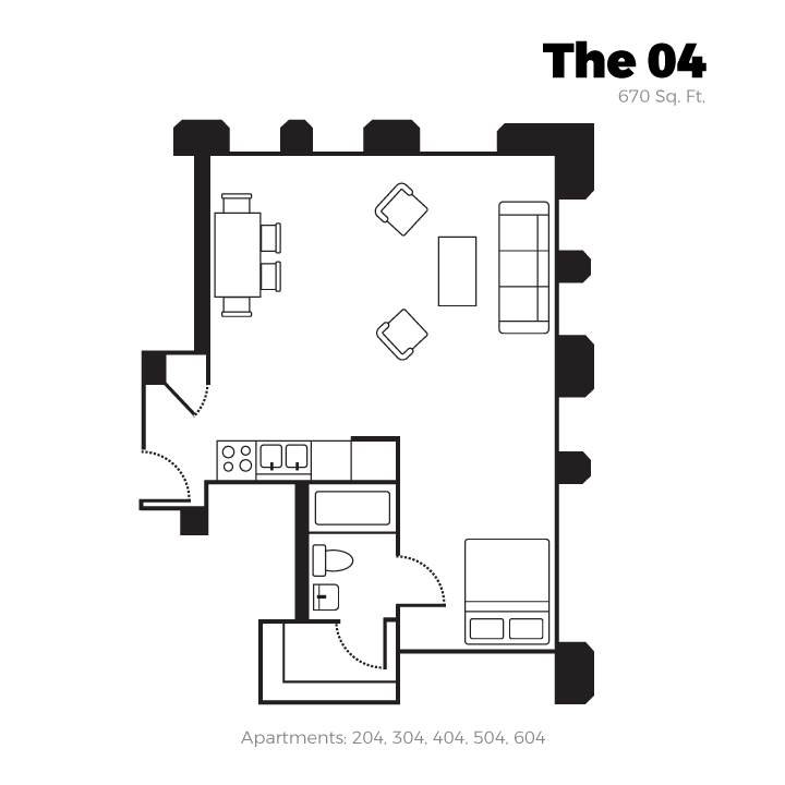 Studio 1 Bathroom Apartment for rent at The Exchange in San Antonio, TX