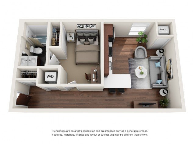 Studio 1 Bathroom Apartment for rent at WaHu in Minneapolis, MN