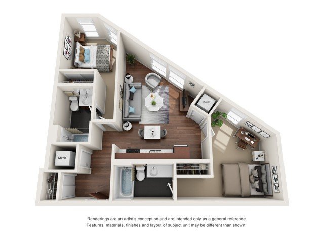 2 Bedrooms 2 Bathrooms Apartment for rent at WaHu in Minneapolis, MN