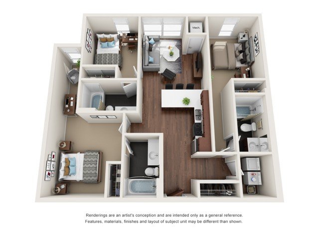 3 Bedrooms 3 Bathrooms Apartment for rent at WaHu in Minneapolis, MN