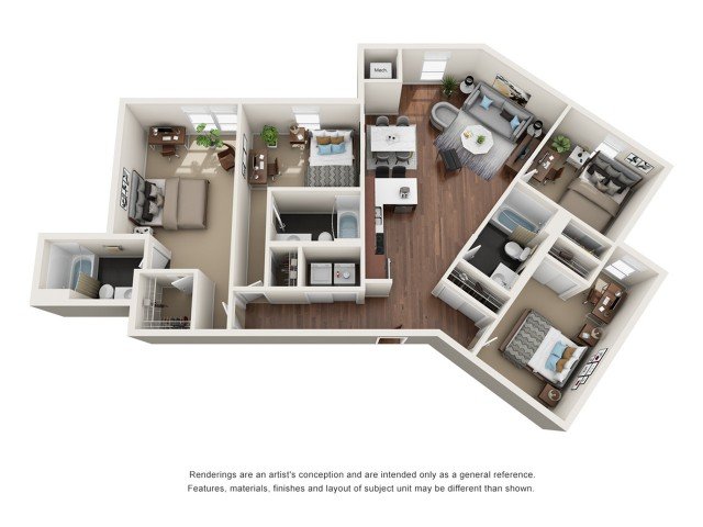 4 Bedrooms 3 Bathrooms Apartment for rent at WaHu in Minneapolis, MN