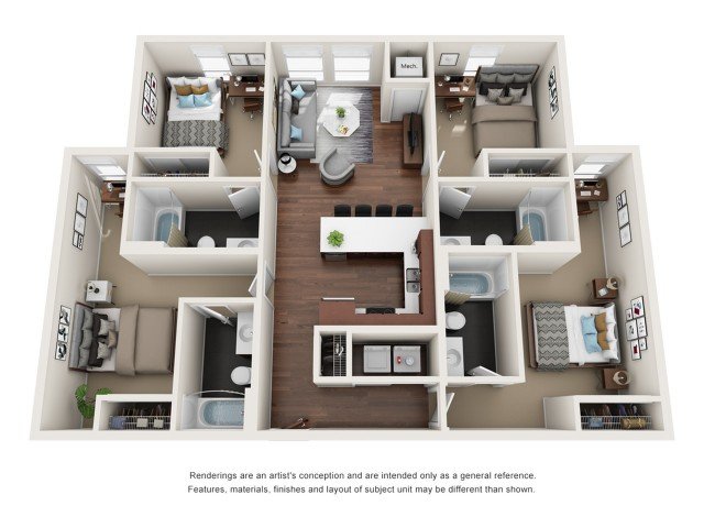 4 Bedrooms 4+ Bathrooms Apartment for rent at WaHu in Minneapolis, MN