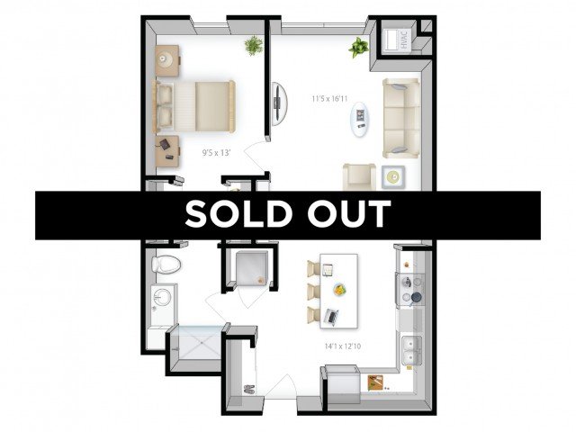 1 Bedroom 1 Bathroom Apartment for rent at The Bridges in Minneapolis, MN