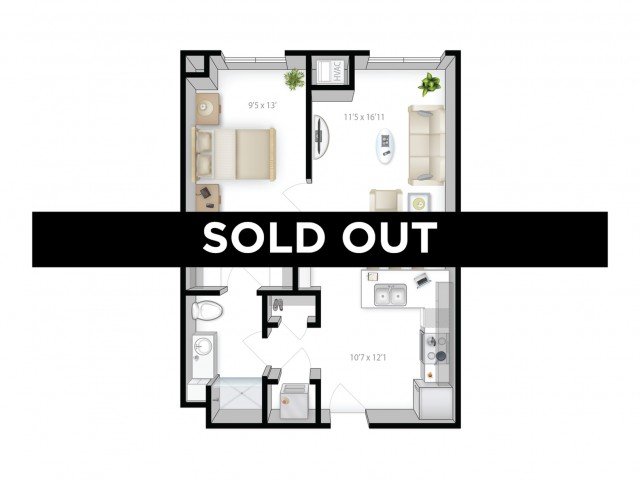 1 Bedroom 1 Bathroom Apartment for rent at The Bridges in Minneapolis, MN
