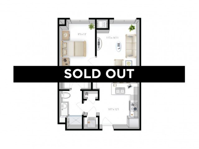 1 Bedroom 1 Bathroom Apartment for rent at The Bridges in Minneapolis, MN