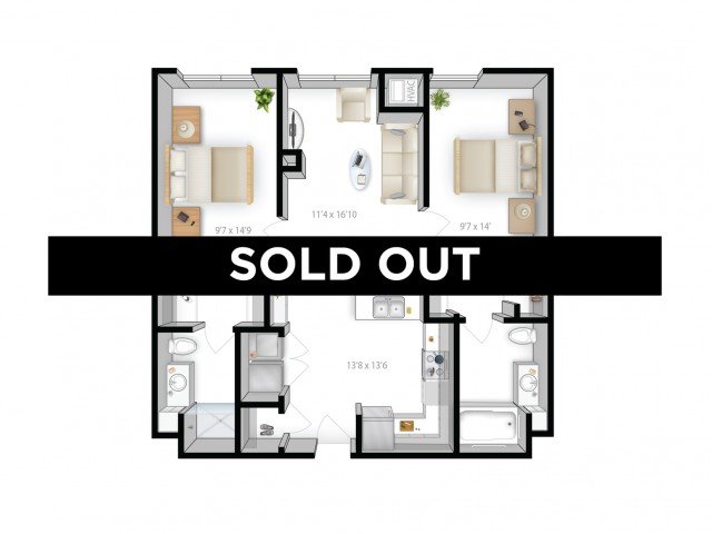 2 Bedrooms 2 Bathrooms Apartment for rent at The Bridges in Minneapolis, MN