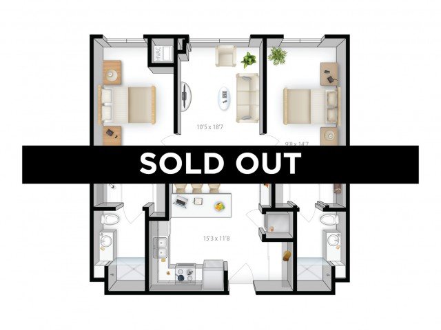 2 Bedrooms 2 Bathrooms Apartment for rent at The Bridges in Minneapolis, MN