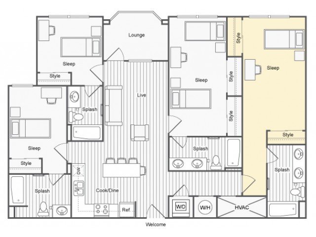 4 Bedrooms 4+ Bathrooms Apartment for rent at Fifty Twenty-Five in San Diego, CA