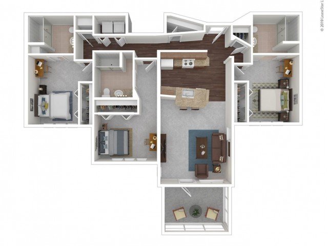 3 Bedrooms 3 Bathrooms Apartment for rent at Z Islander in Bryan, TX