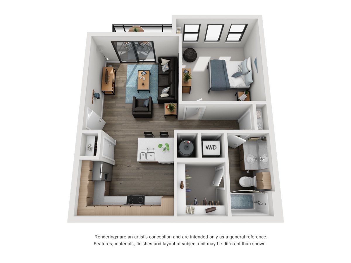 1 Bedroom 1 Bathroom Apartment for rent at Elevate at Pena Station in Denver, CO