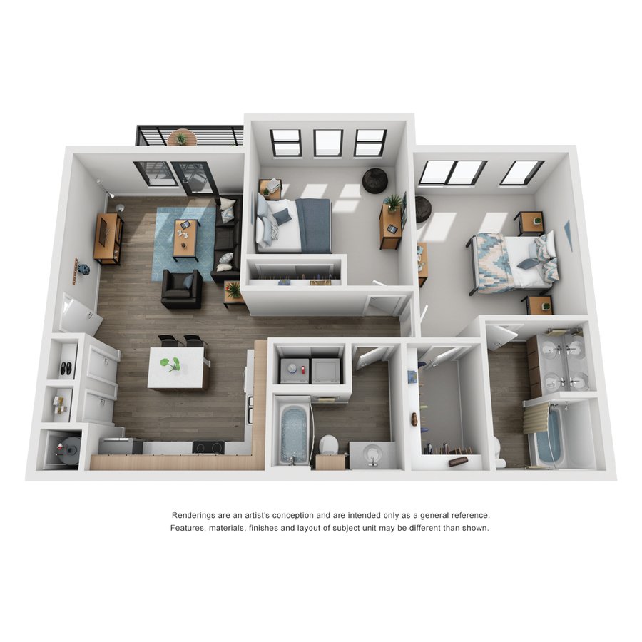 2 Bedrooms 2 Bathrooms Apartment for rent at Elevate at Pena Station in Denver, CO