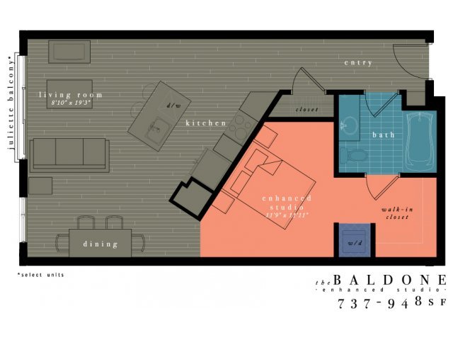 Studio 1 Bathroom Apartment for rent at One Observatory Park in Denver, CO
