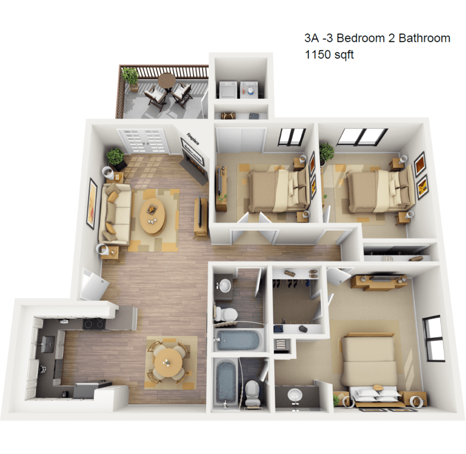 3 Bedrooms 2 Bathrooms Apartment for rent at Del Sol in Scottsdale, AZ