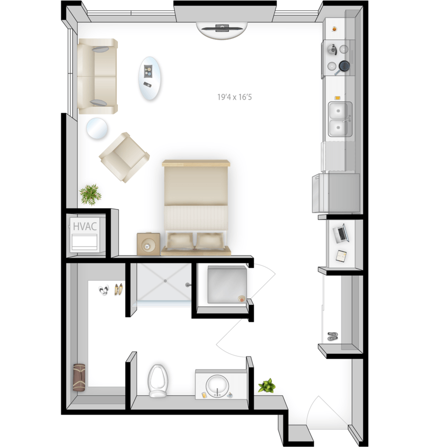 Studio 1 Bathroom Apartment for rent at The Knoll in Minneapolis, MN