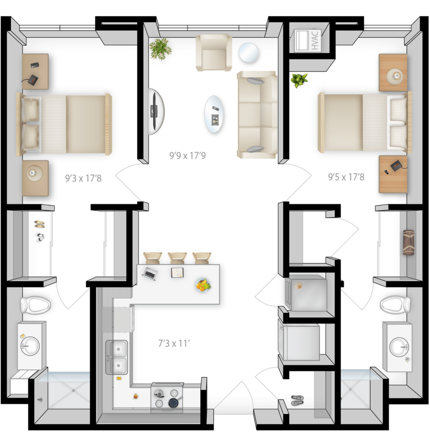 2 Bedrooms 2 Bathrooms Apartment for rent at The Knoll in Minneapolis, MN