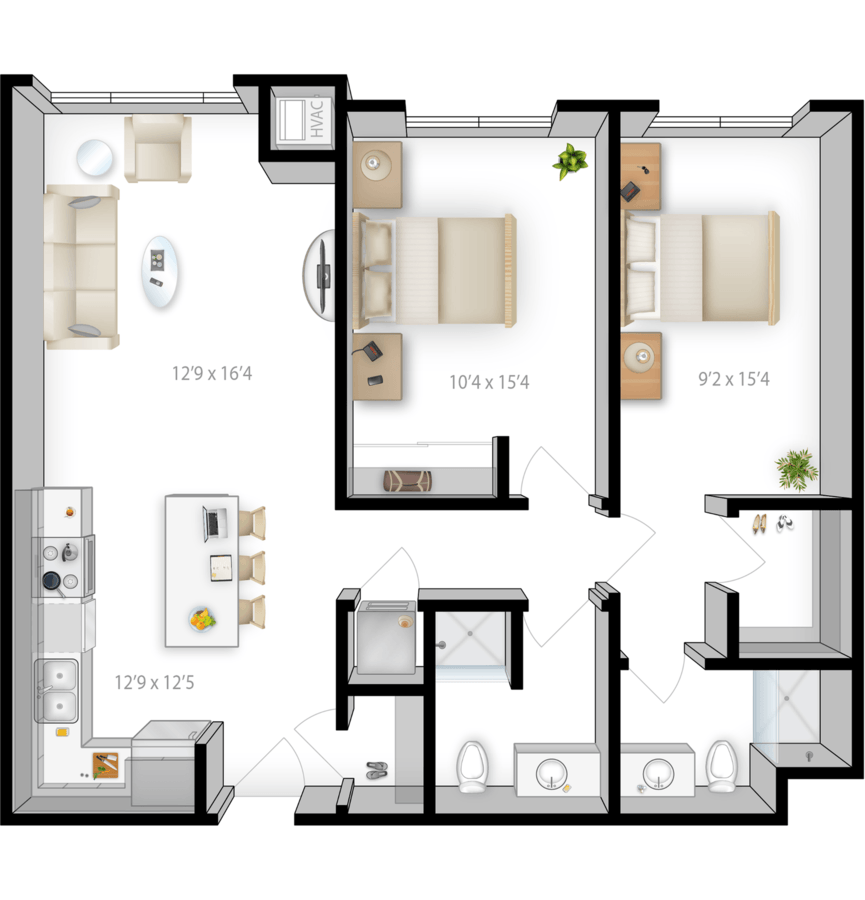 2 Bedrooms 2 Bathrooms Apartment for rent at The Knoll in Minneapolis, MN