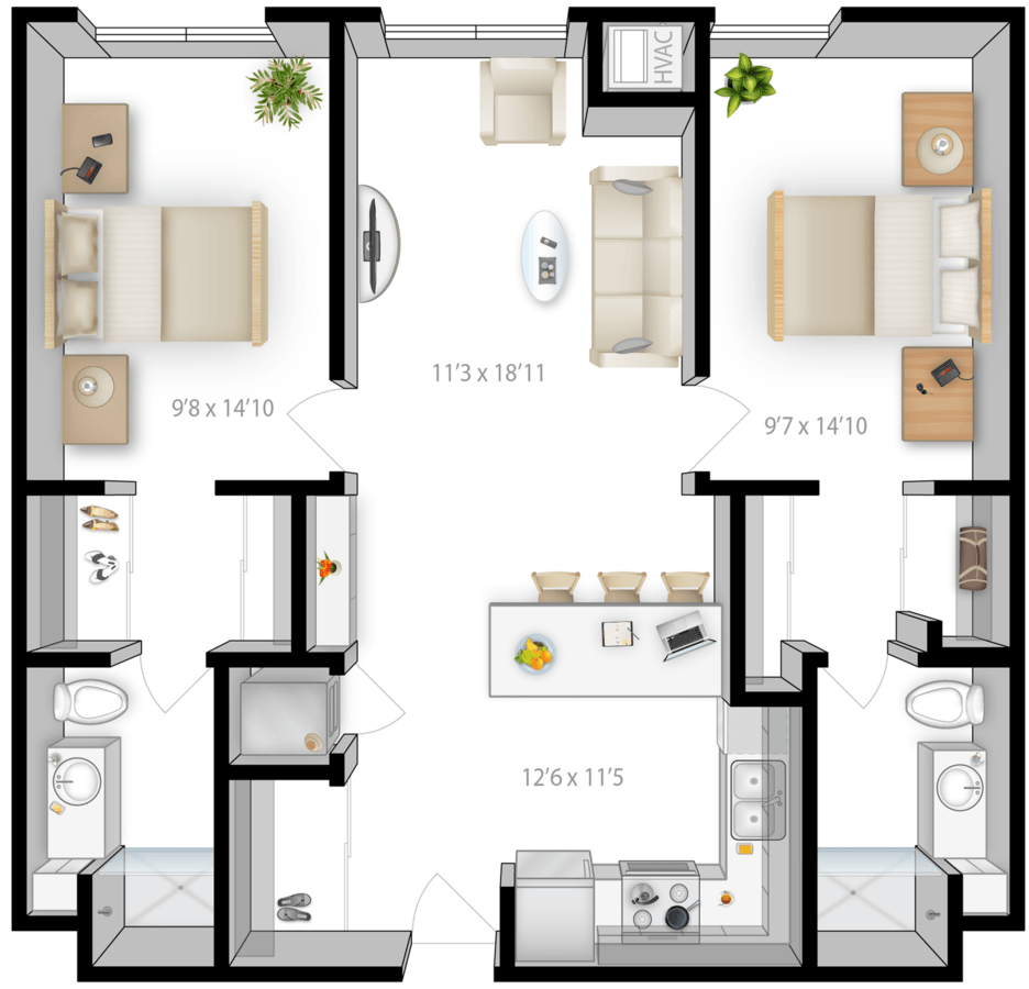 2 Bedrooms 2 Bathrooms Apartment for rent at The Bridges in Minneapolis, MN