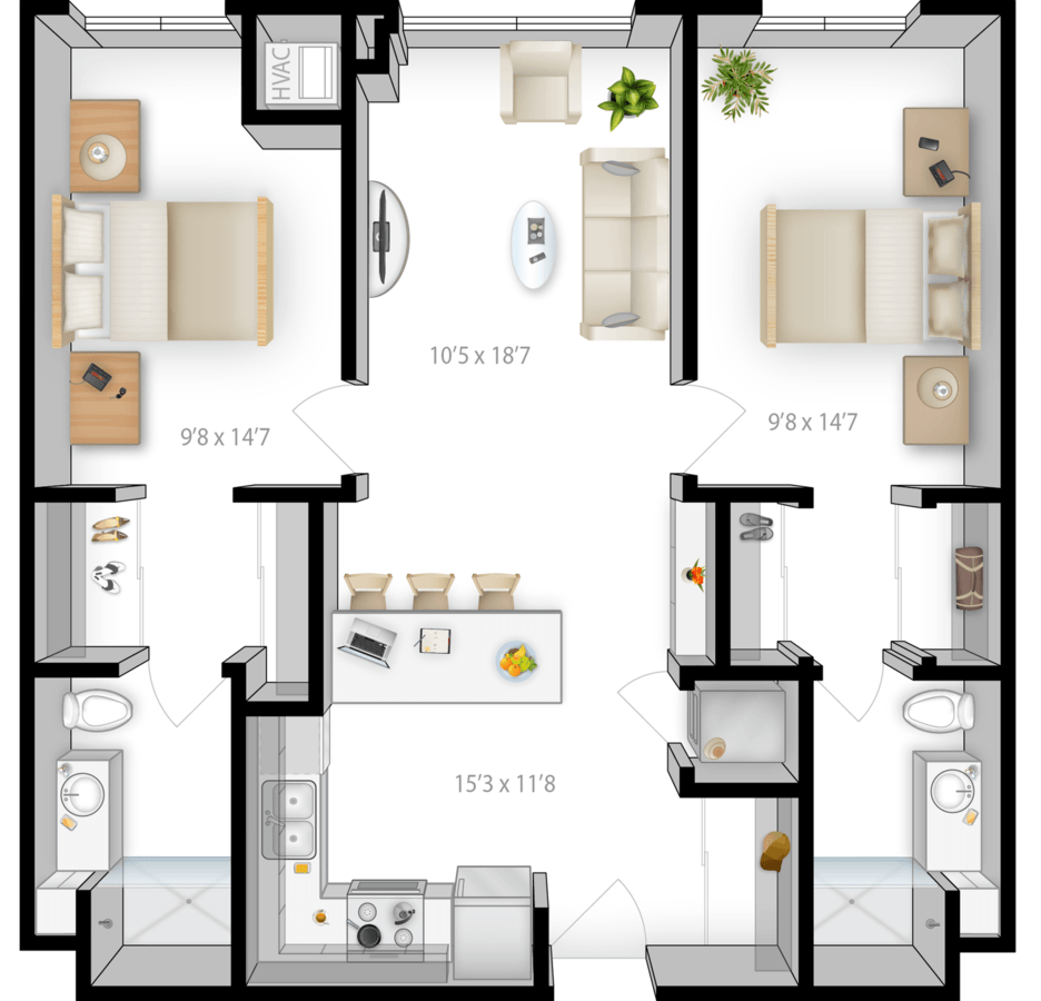 2 Bedrooms 2 Bathrooms Apartment for rent at The Bridges in Minneapolis, MN