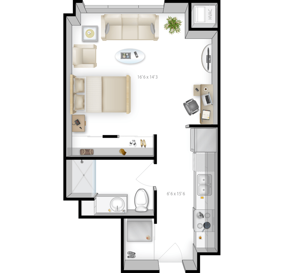 Studio 1 Bathroom Apartment for rent at The Bridges in Minneapolis, MN