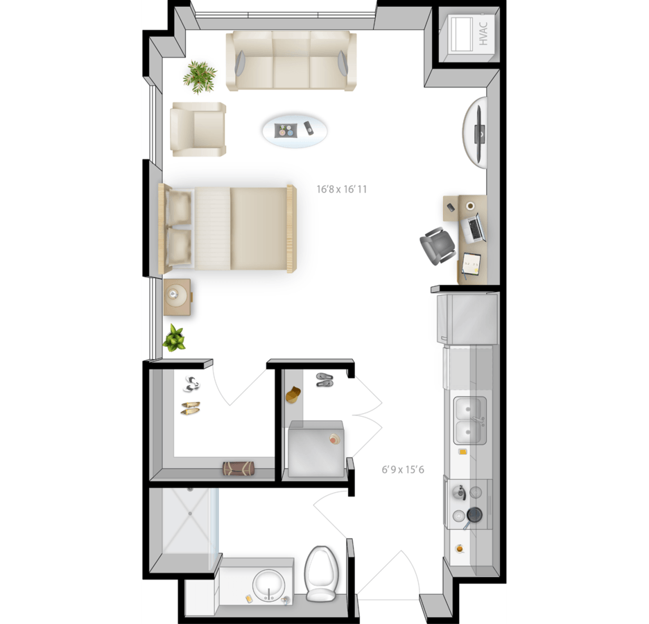 Studio 1 Bathroom Apartment for rent at The Bridges in Minneapolis, MN