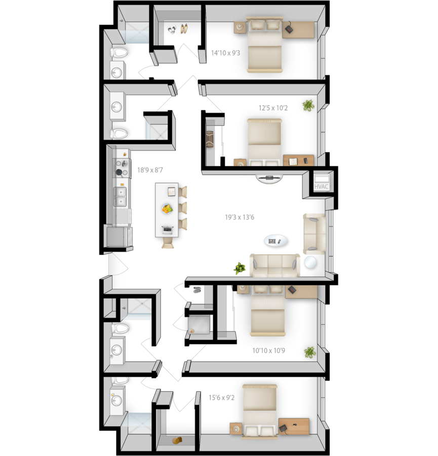 4 Bedrooms 4+ Bathrooms Apartment for rent at The Knoll in Minneapolis, MN