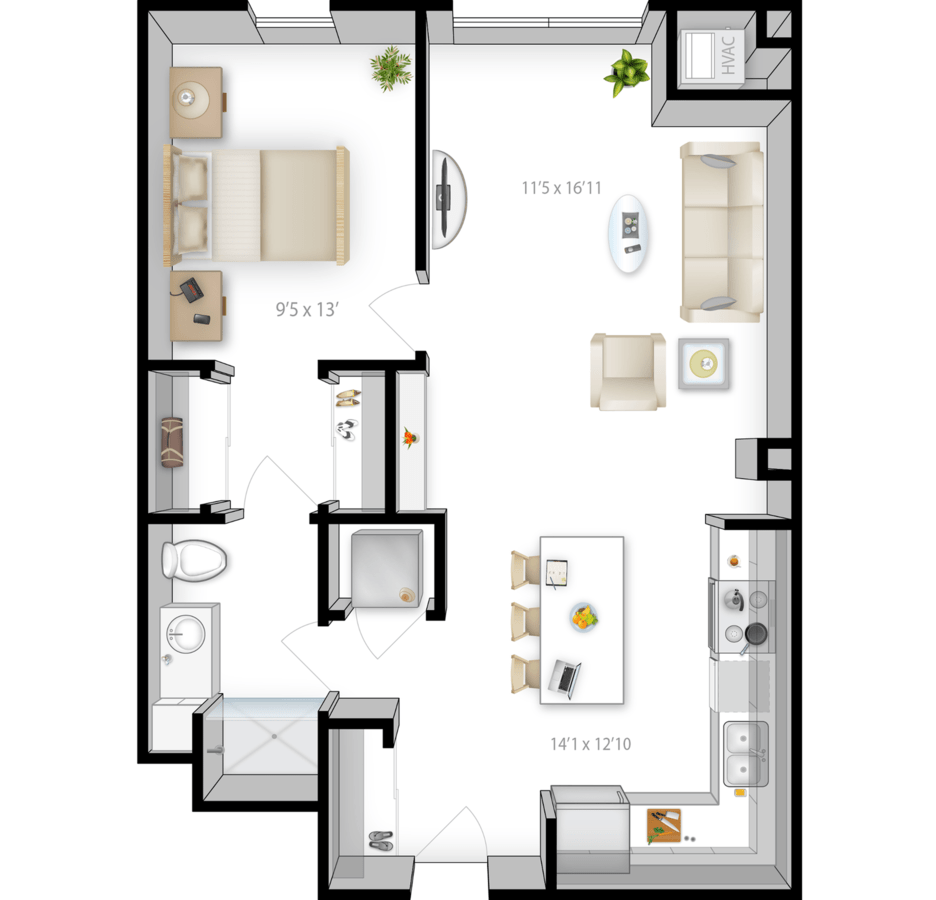1 Bedroom 1 Bathroom Apartment for rent at The Bridges in Minneapolis, MN