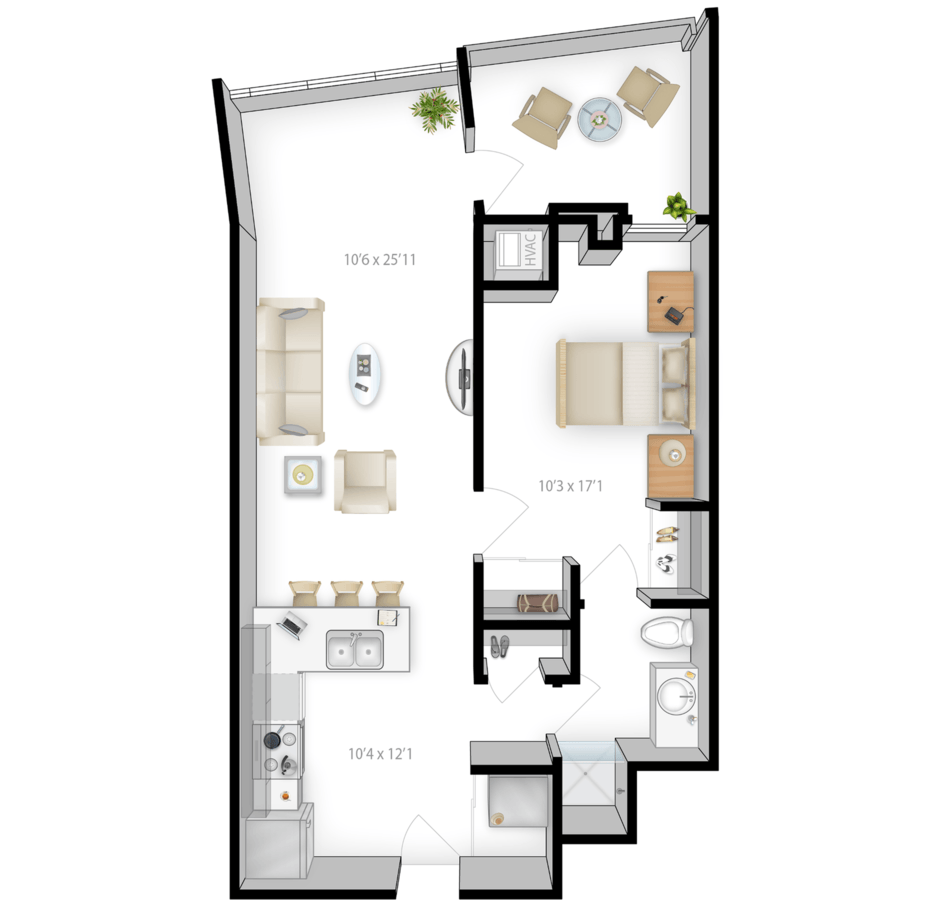 1 Bedroom 1 Bathroom Apartment for rent at The Bridges in Minneapolis, MN