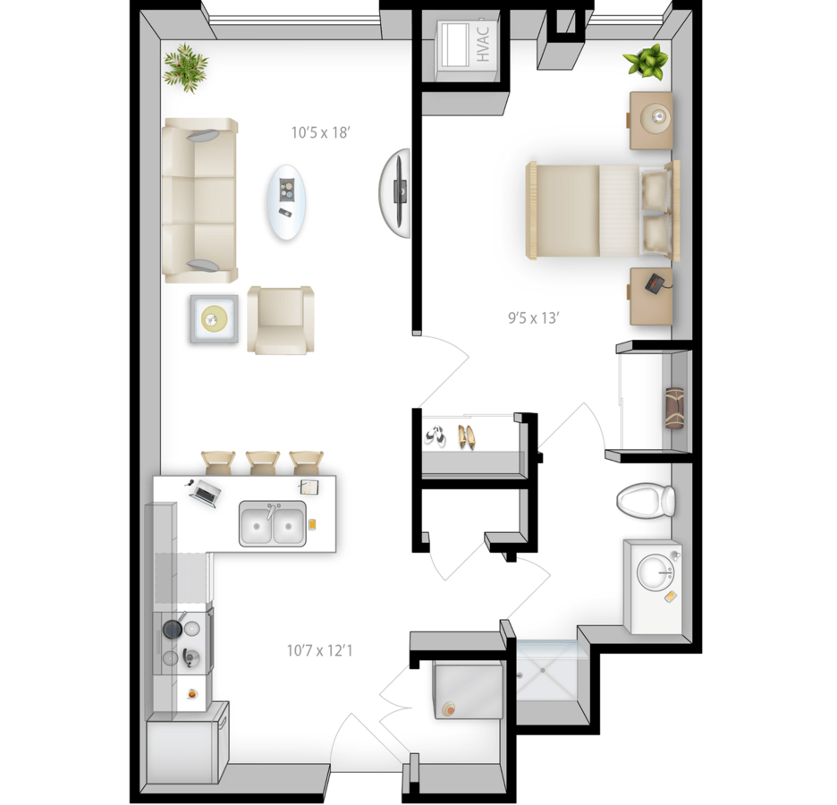 1 Bedroom 1 Bathroom Apartment for rent at The Bridges in Minneapolis, MN
