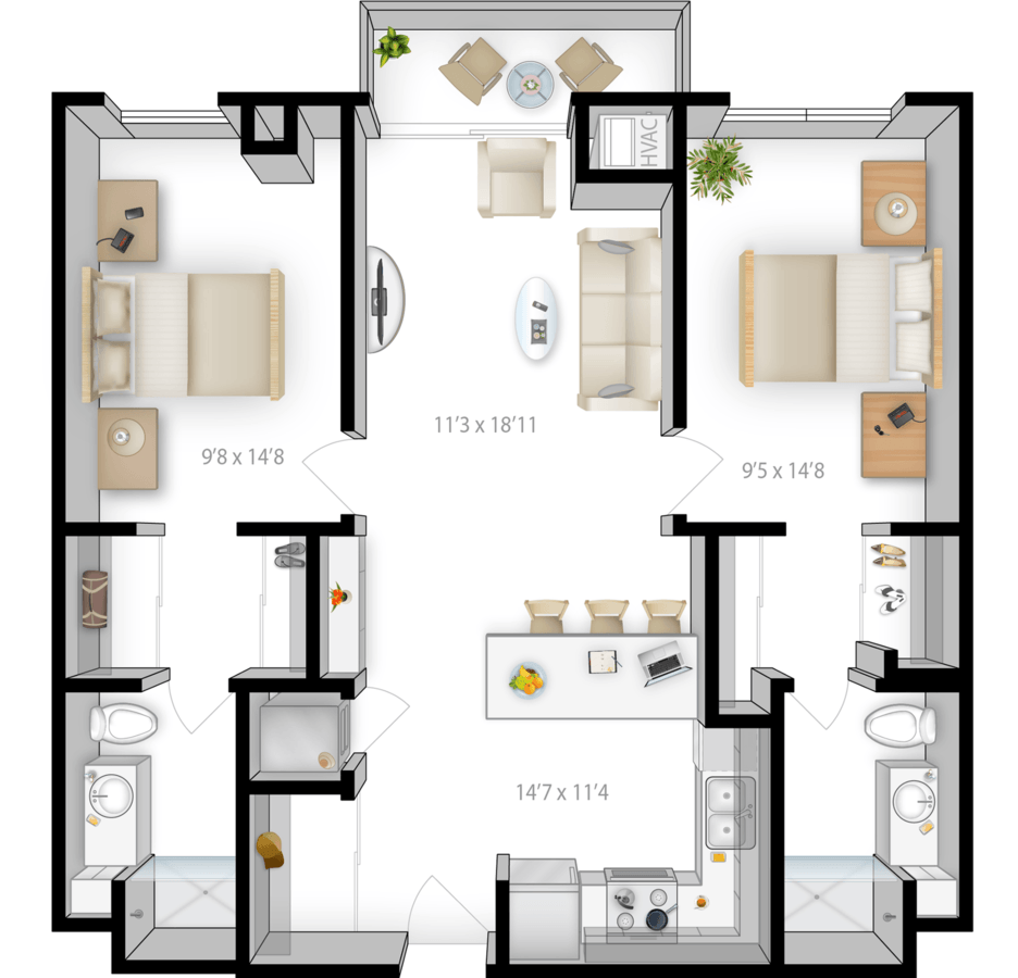 2 Bedrooms 2 Bathrooms Apartment for rent at The Bridges in Minneapolis, MN