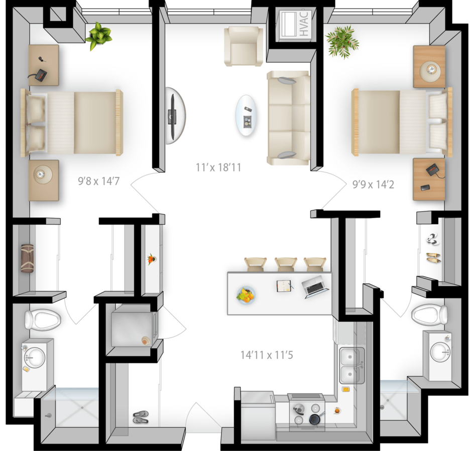 2 Bedrooms 2 Bathrooms Apartment for rent at The Bridges in Minneapolis, MN