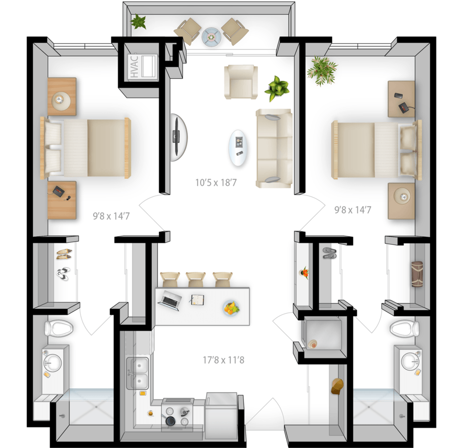 2 Bedrooms 2 Bathrooms Apartment for rent at The Bridges in Minneapolis, MN